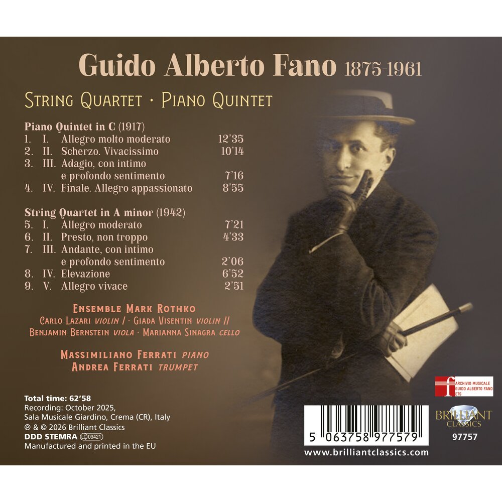 Brilliant Classics FANO: STRING QUARTET & PIANO QUINTET