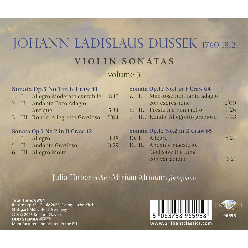 Brilliant Classics DUSSEK: VIOLIN SONATAS, VOL. 5
