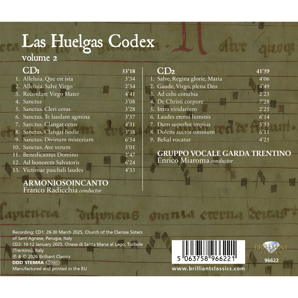 Brilliant Classics LAS HUELGAS CODEX, VOLUME II (2CD)