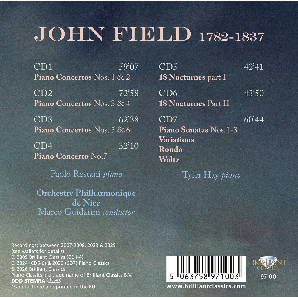 Brilliant Classics FIELD: PIANO CONCERTOS, NOCTURNES, PIANO SONATAS (7CD)