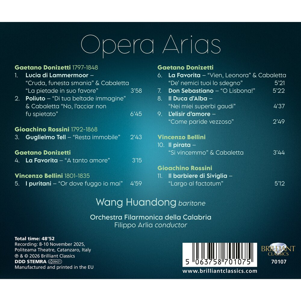 Brilliant Classics OPERA ARIAS: DONIZETTI, BELLINI, ROSSINI