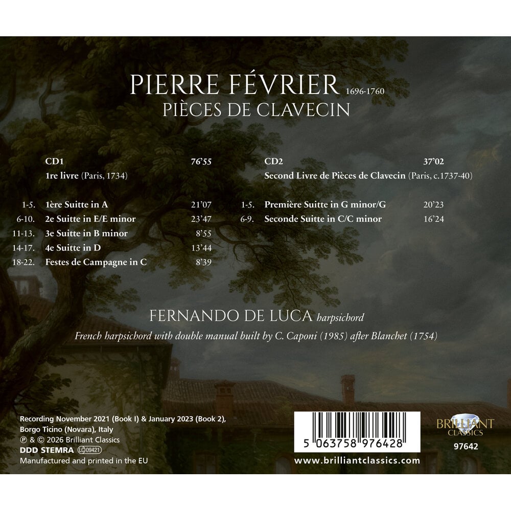 Brilliant Classics FÉVRIER: PIÈCES DE CLAVECIN, 1RE LIVRE (PARIS, 1734) & SECOND LIVRE (PARIS, C.1736) (2CD)