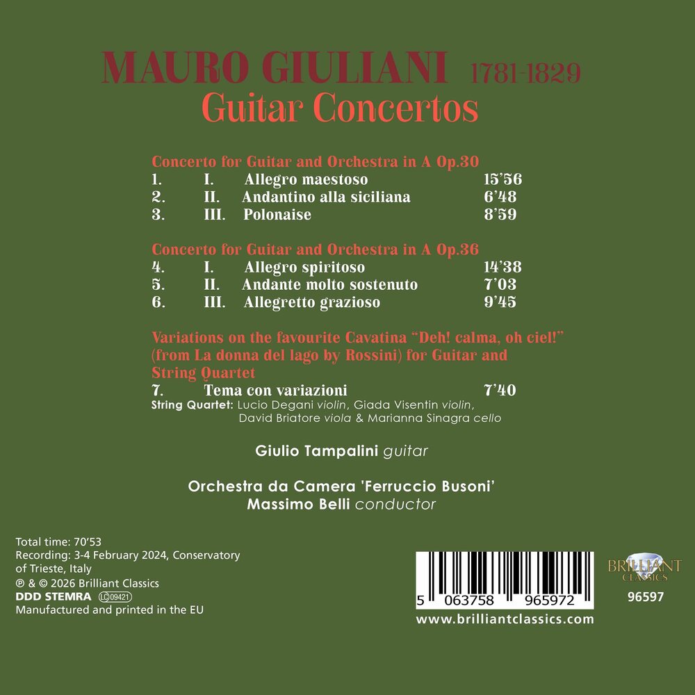 Brilliant Classics GIULIANI: GUITAR CONCERTOS
