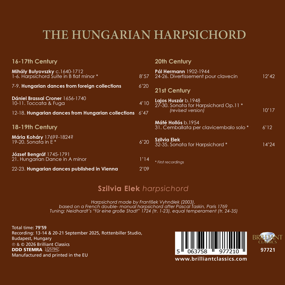 Brilliant Classics THE HUNGARIAN HARPSICHORD