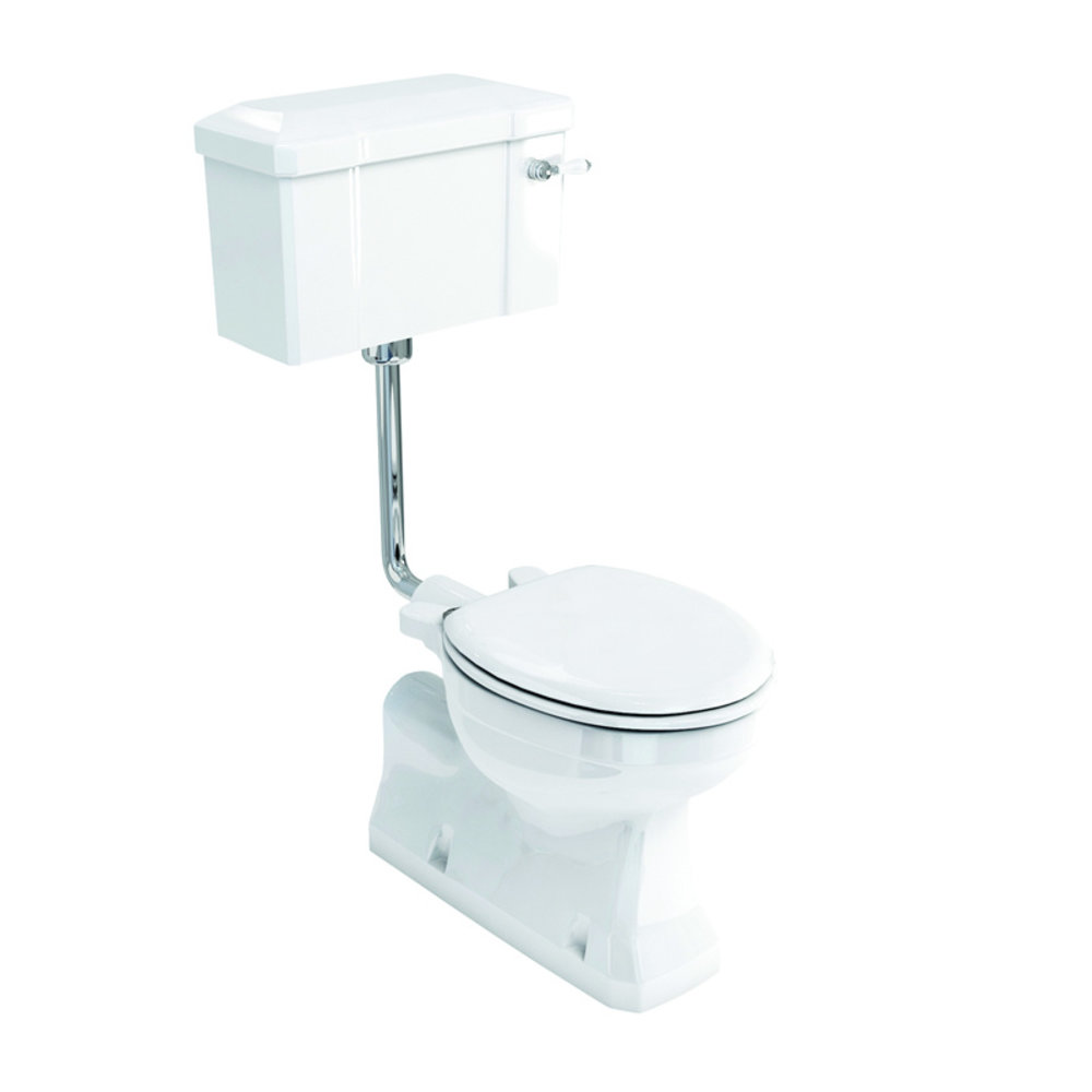 BB Edwardian WC-Kombination mit Keramik-Spülkasten tiefhängend - integrierter Bodenabgang