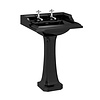 BB Edwardian Bespoke Classic 65cm Black basin with pedestal