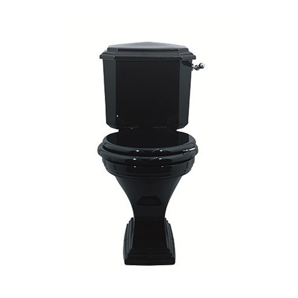 Imperial Deco Duoblok toilet met porseleinen hendel, onderuitlaat (AO)  - keramiek zwart