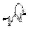 Kensington Black 2-Loch Waschtischarmatur Brücke mit Griffen schwarz BB Edwardian Black Kensington Black 2-Loch Waschtischarmatur Brücke mit Griffen schwarz