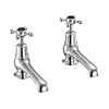 BB Edwardian Black Claremont Black pillar taps (pair) with 5"-spout