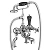 BB Edwardian Black Claremont Black bath shower mixer with stand pipes