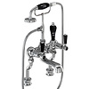 BB Edwardian Black Kensington Black bath shower mixer with stand pipes