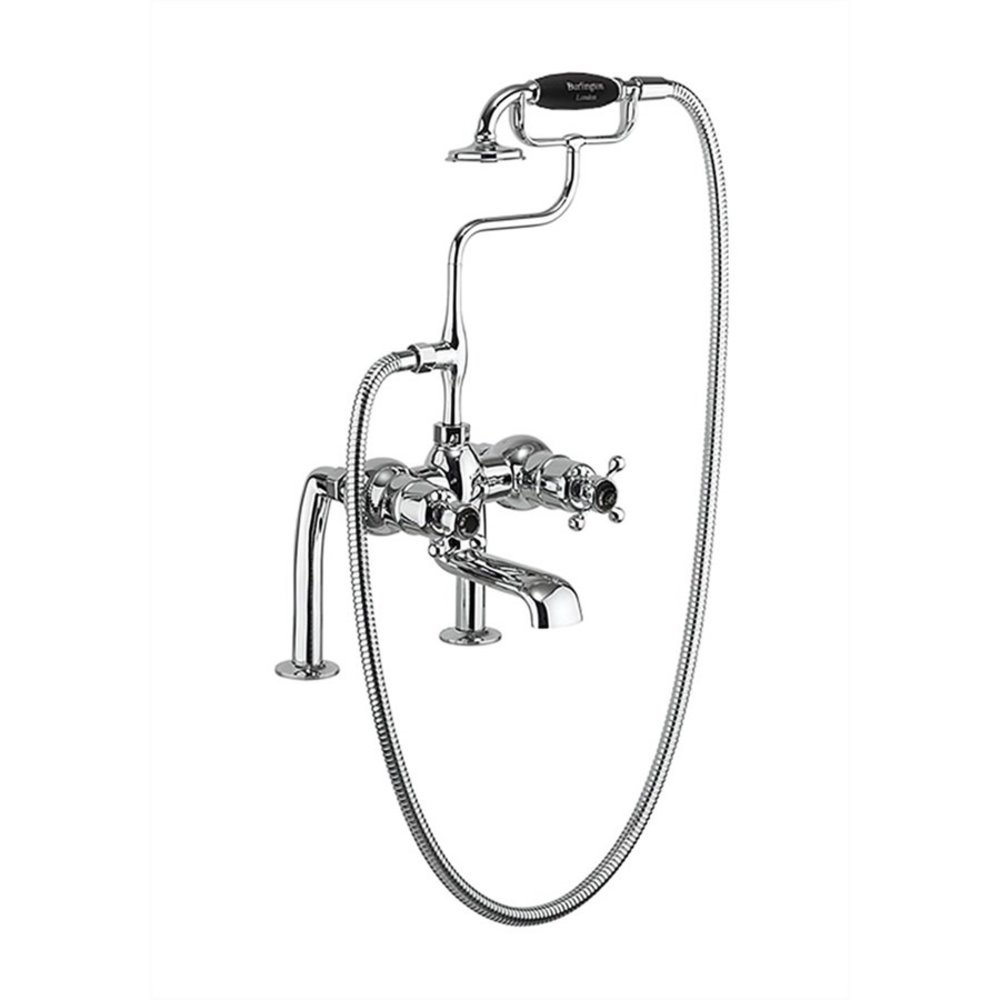 BB Edwardian Black Tay Black thermostatic bath shower mixer - deck mounted