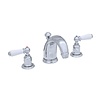 Perrin & Rowe Victorian White 3-hole basin mixer with porcelain lever handles E.3700