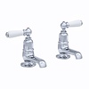 Perrin & Rowe Victorian White Victorian pair of pillar taps with levers E.3475