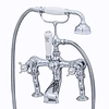 Perrin & Rowe Victorian White Bath shower mixer with crosshead E.3501/1