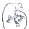 Perrin & Rowe Victorian White Wall mounted bath shower mixer with crosshead E.3511/1
