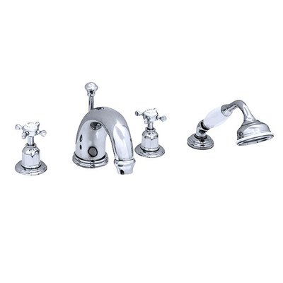 Victorian White 4-hole bath shower mixer E.3246