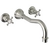 Perrin & Rowe Georgian 3-hole wall mounted bath set with crosshead handles E.3619