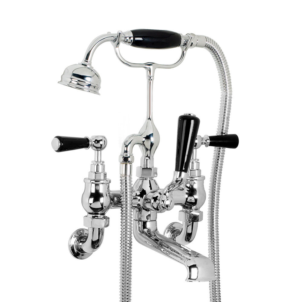 Lefroy Brooks 1900 Classic Black LB1900 Classic Black wall mounted bath shower mixer with levers BLE-1166