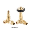 Arroll Thermostatic radiator corner valve set with wooden handle UK-15