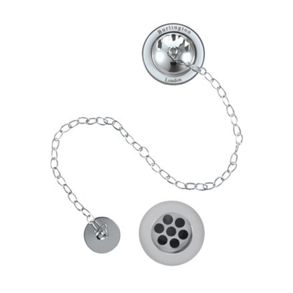 Burlington Burlington bath overflow with plug and chain W3