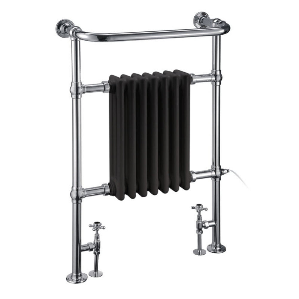 Burlington Klassieke handdoekradiator met zwarte leden Trafalgar Black R1