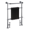 Burlington Traditional towel rail with black column inset Trafalgar Black R1