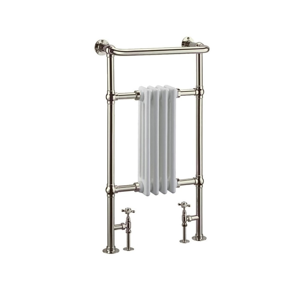 Burlington Traditional towel rail with white column inset Bloomsbury R2