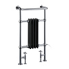 Burlington Traditional towel rail with black column inset Bloomsbury Black R2