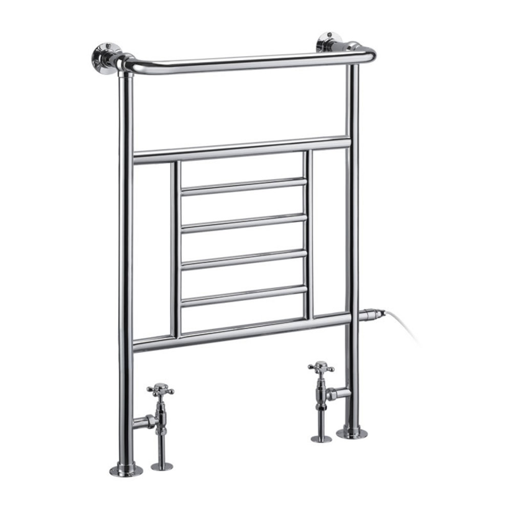 Burlington Traditional towel rail with chrome inset Vincent R5