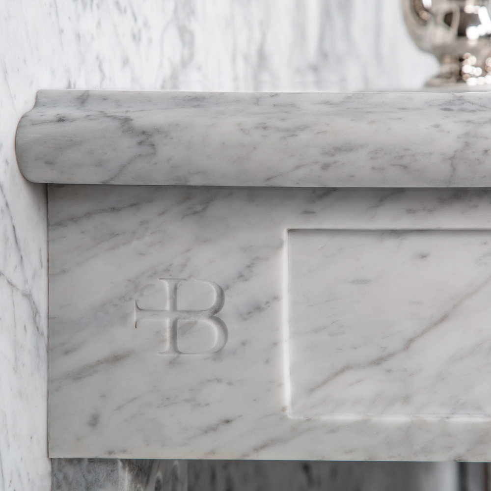 Lefroy Brooks Marble LB Russborough Carrara marmer console wastafel LB-6331WH