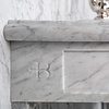 LB Russborough single carrara marble console LB-6331WH Lefroy Brooks Marble LB Russborough single carrara marble console LB-6331WH