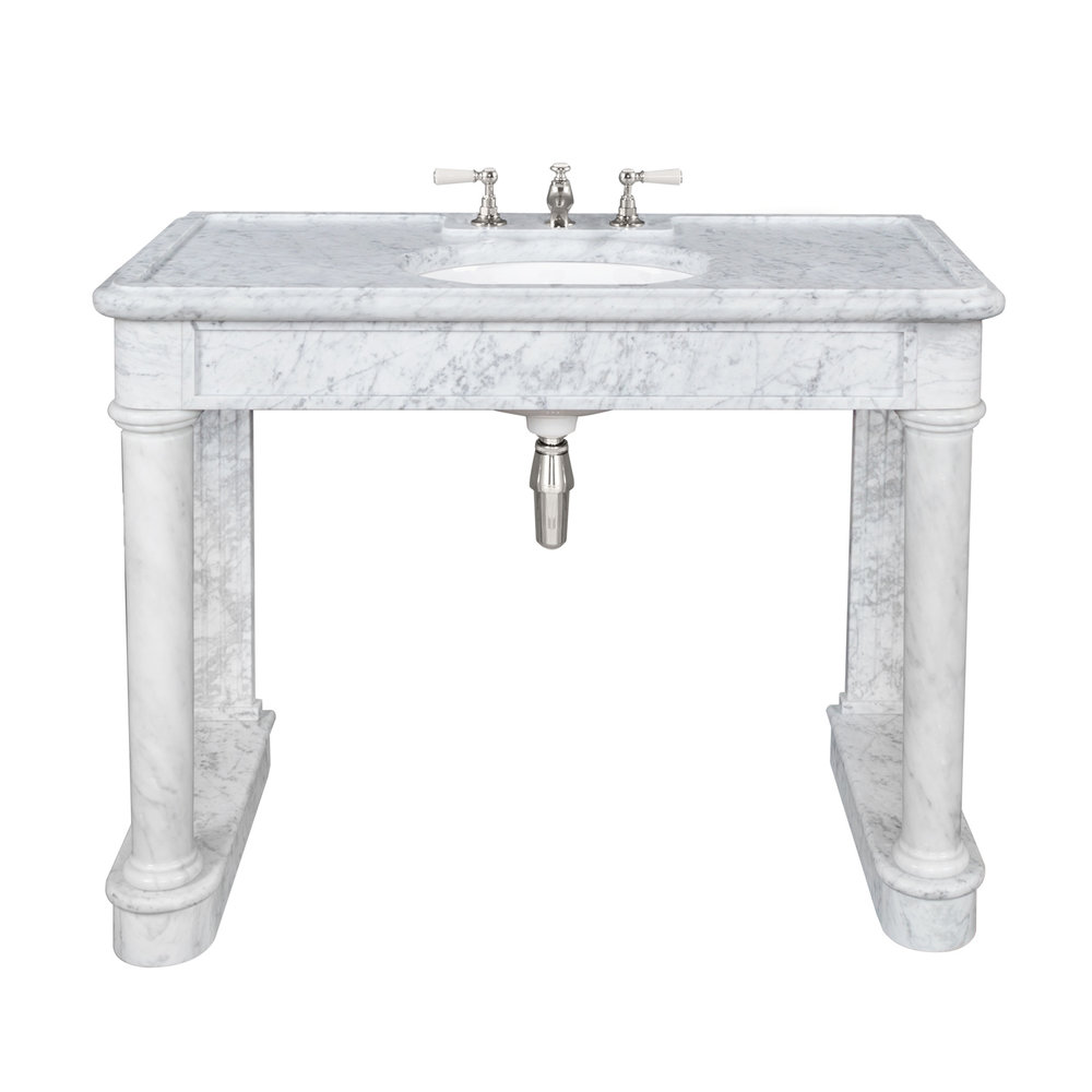 Lefroy Brooks Marble LB Russborough Carrara marmer console wastafel LB-6331WH