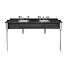 Lefroy Brooks Marble LB Edwardian double black marquina marble console with legs LB-6434BK