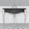 Lefroy Brooks Marble LB La Chapelle Konsolenwaschtisch aus Black Marquina Marmor mit Cabriole-Füssen LB-6335BK