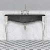 Lefroy Brooks Marble LB La Chapelle single black marquina marble console with cabriole legs LB-6335BK