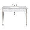 Lefroy Brooks Marble LB Mackintosh single carrara marble console with square deco legs LB-6343WH