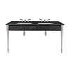 Lefroy Brooks Marble LB Mackintosh double black marquina marble console with square deco legs LB-6443BK