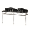 Bard & Brazier B&B Hepburn Double Marquina marmer console wastafel met onderstel