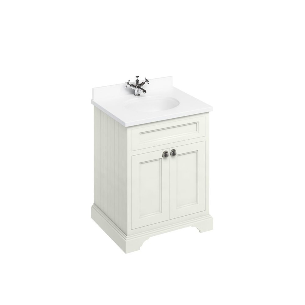 BB Edwardian 65 basin unit with white Minerva top and basin FF8-BW66