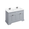 BB Edwardian 130 basin unit with white Minerva top and 2 basin FC9-BW12