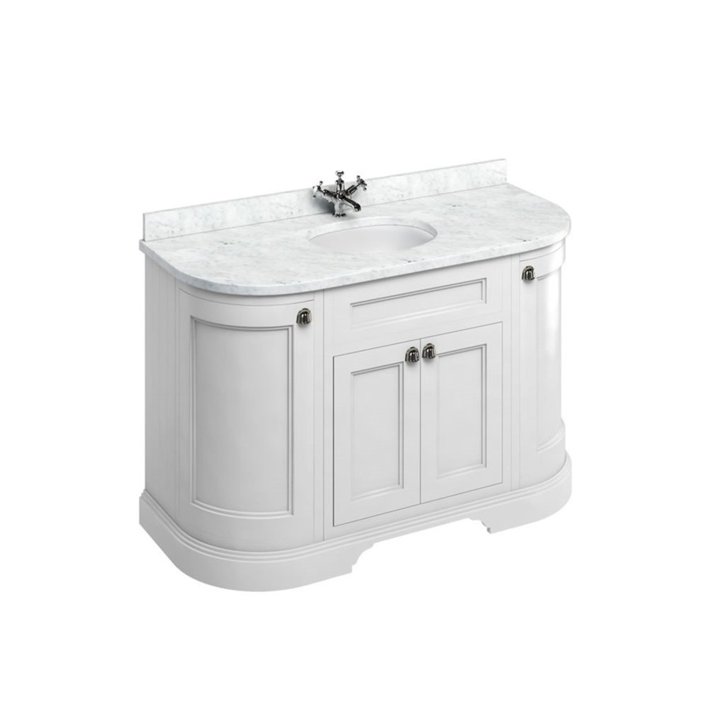 BB Edwardian 134 basin unit with Carrara white Minerva top and basin FC1-BC13