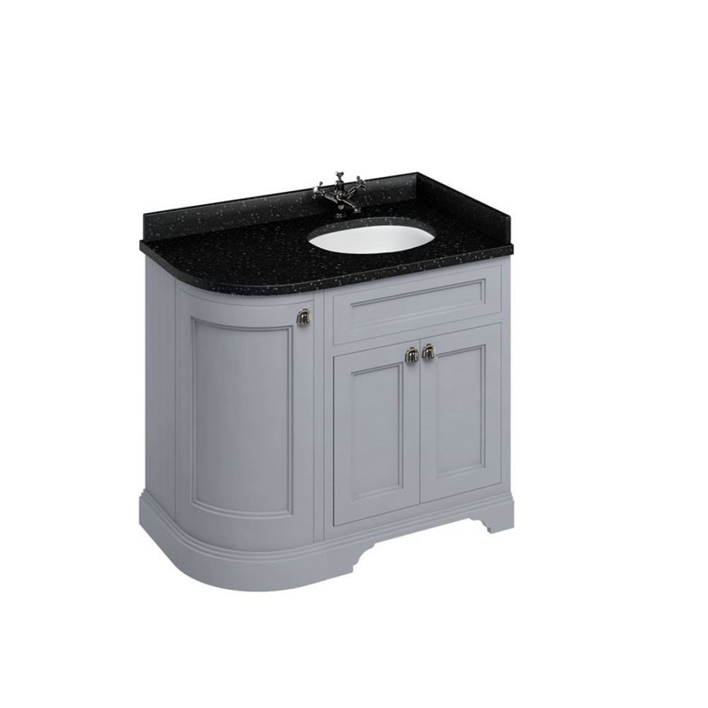 BB Edwardian 100 basin unit with Black Granite Minerva top and basin right hand FC3-BB98R