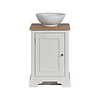 Neptune Chichester 500 - wooden wash basin stand with door, oak top and countertop basin