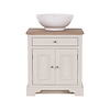 Neptune Chichester 640 - wooden wash basin stand with drawer and doors, oak top and countertop basin