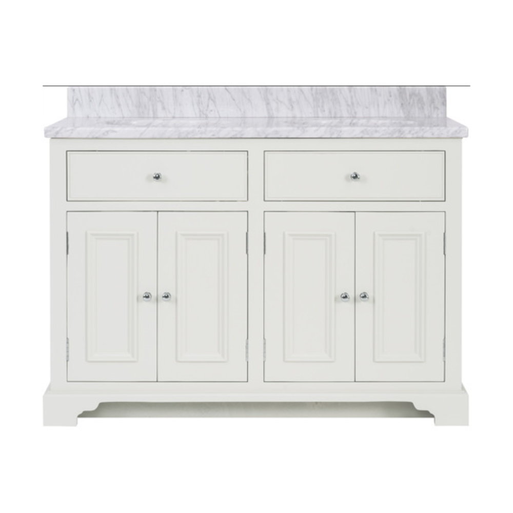 Neptune Chichester 1240 - wooden wash basin stand with drawers and doors,  Carrara marble top and built in basins