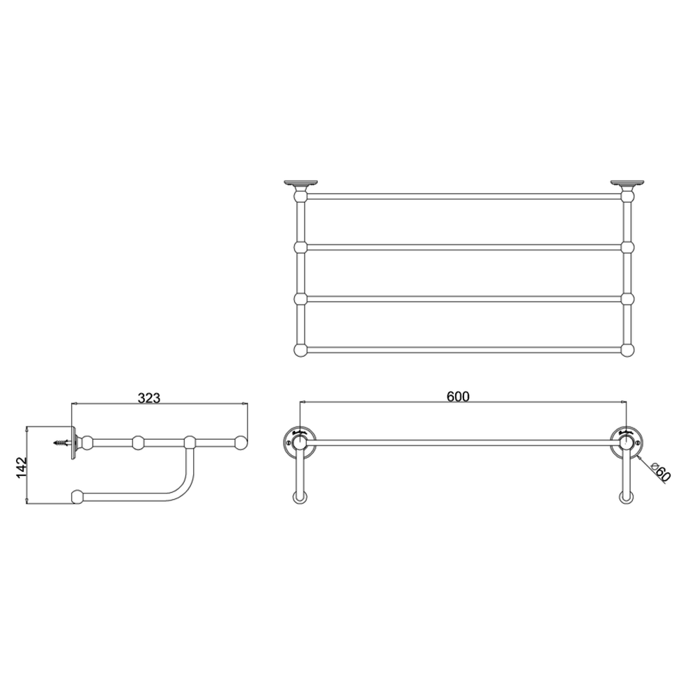 BB Edwardian Edwardian Handtuchablage, Wandmontage