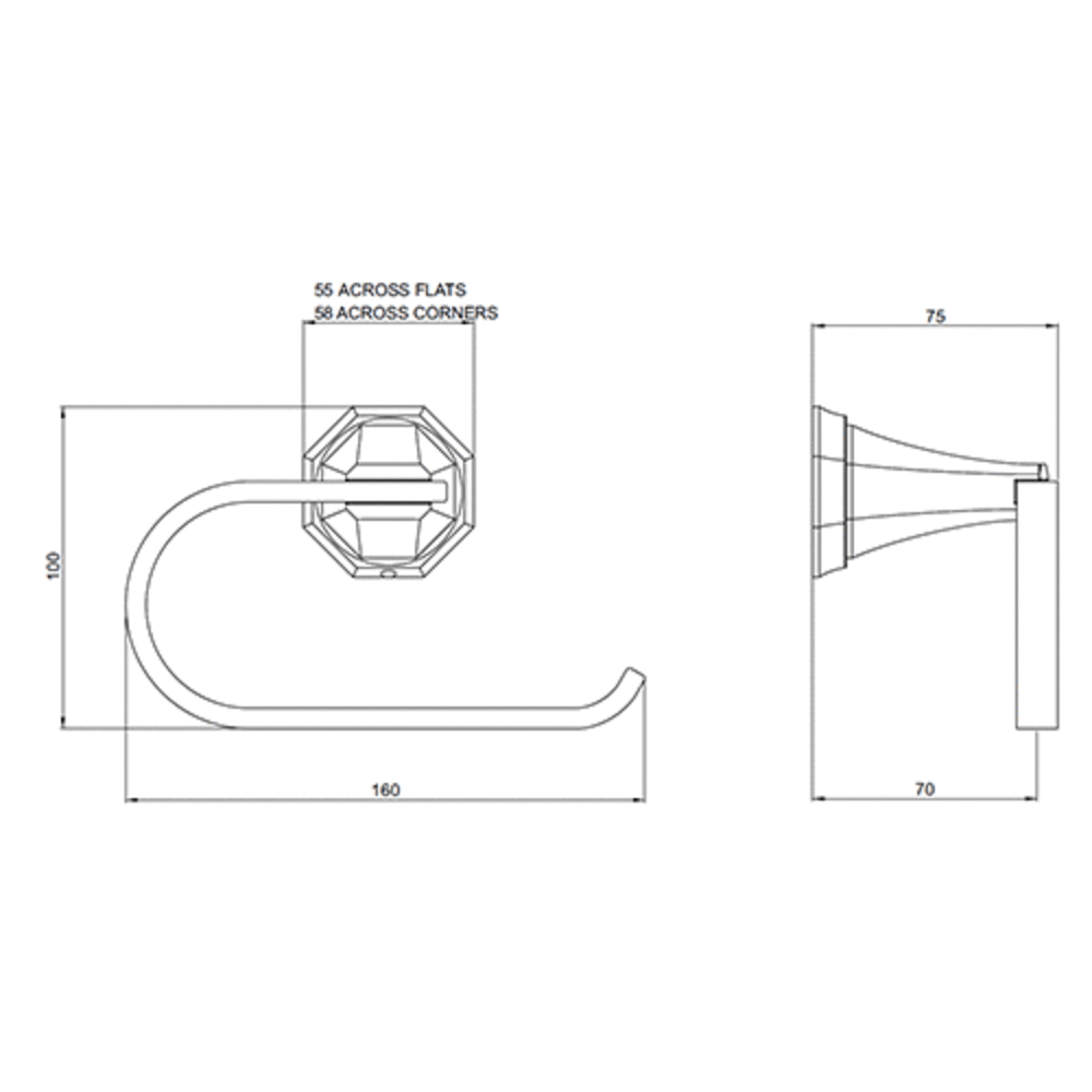 Perrin & Rowe Deco Deco Toilet Roll Holder E.6148