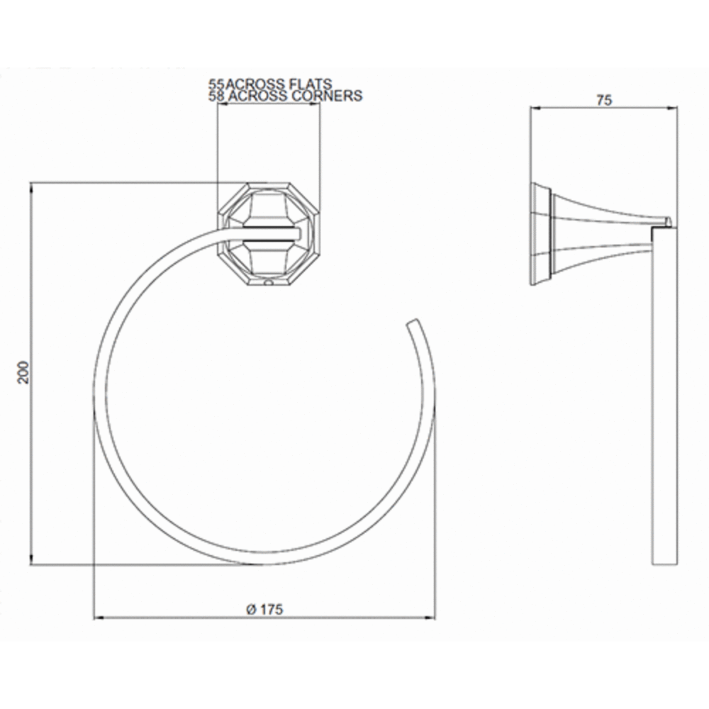 Perrin & Rowe Deco Deco Towel Ring E.6135