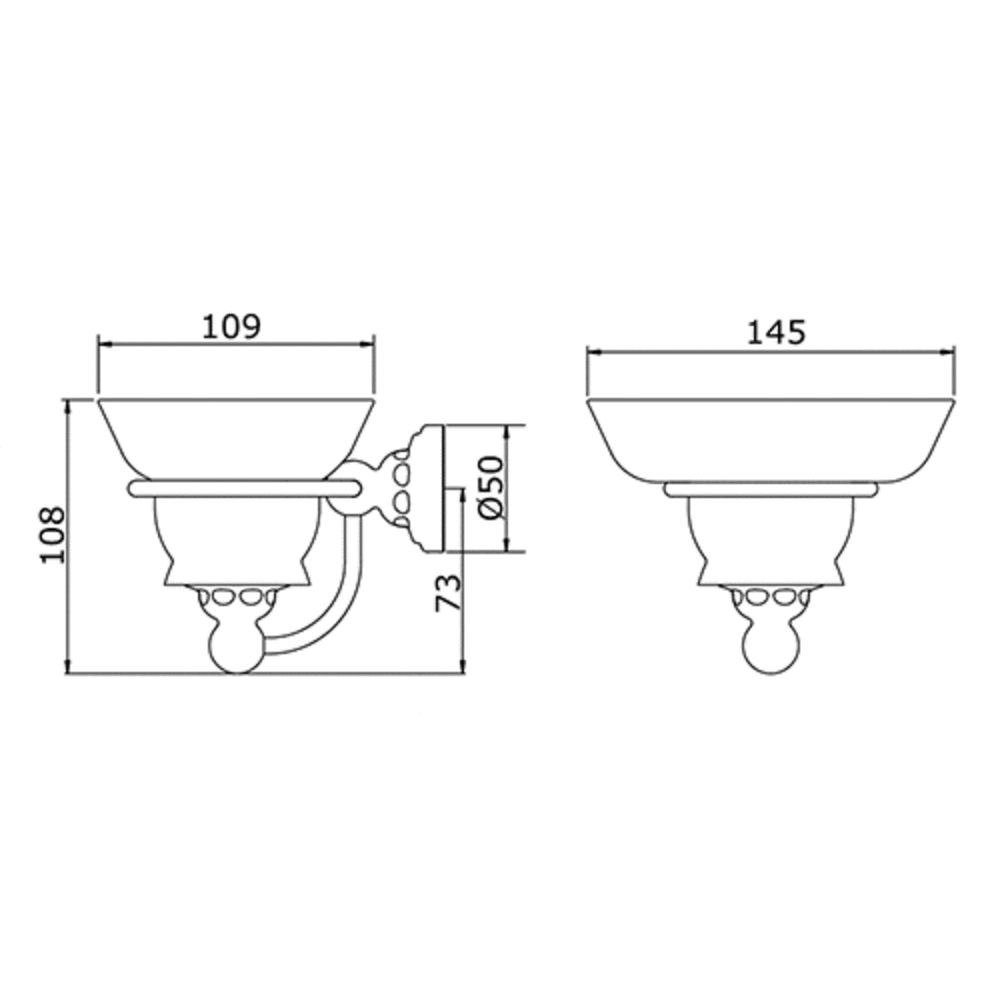 Perrin & Rowe Victorian PR Victorian Zeepschaal met wandbevestiging